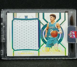 2020 - 21 National Treasures Lamelo Ball Jumbo Colossal Patch Prime Rookie /25 Rc