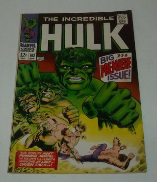 Incredible Hulk 102 Marvel Comics 1968 Premiere Issue Executioner Enchantress
