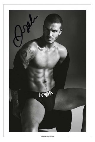 David Beckham Autograph Signed Sexy Underwear Photo Print Poster