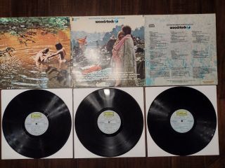 Woodstock Soundtrack 1970 3 Lp Vinyl Records Cotillion Sd 3 - 500 G To Vg