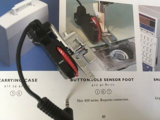 Husqvarna Viking Sewing Machine Sensor Buttonhole Foot Attachment 412 40 80 - 01
