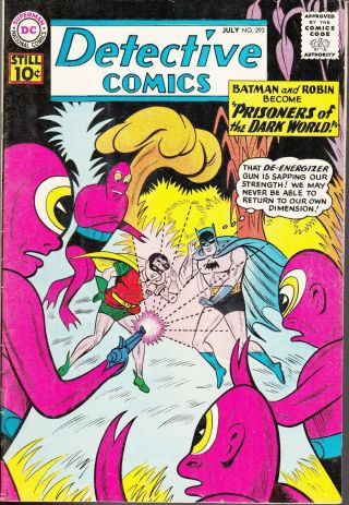 Detective Comics 293 1961 Dc - Batman - Aquaman Begins [pre 1] - Bob Kane.  Vf/vf,