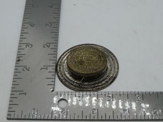 Vintage Metal Straw Hat Sewing Measuring Tape " This Hat Covers The Feet " P7