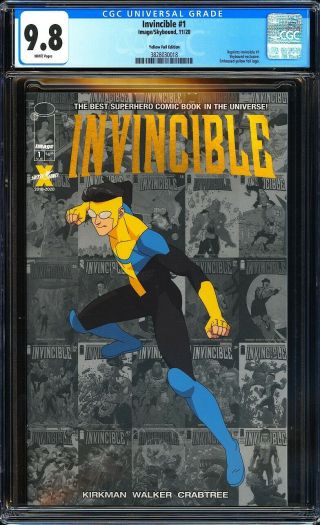Invincible 1 Cgc 9.  8 (2020) White Pages Yellow Foil Edition Key Issue L@@k