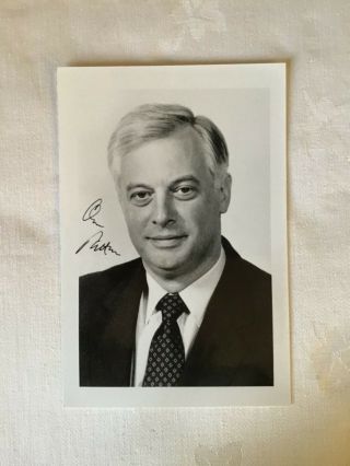 Chris Patten Politician Photo With Pre Printed Signature Governor Of Hong Kong