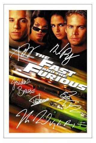 The Fast & The Furious Cast Multi Signed Autograph Photo Gift Signature Print