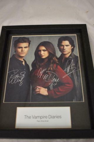 The Vampire Diaries Pre Printed Signed Photo In Black Wooden Frame