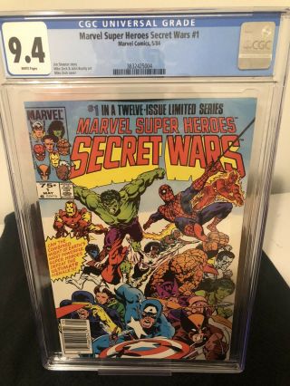 Marvel Heroes Secret Wars 1 Newsstand Cgc 9.  4 White Pages