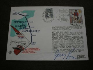 1979 Gb Raf London To Paris Powered Hang Glider Cover Signed Gerry Breen Pilot