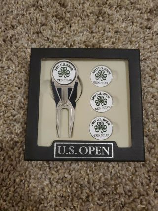 2017 Us Open (erin Hills) Divot Repair Tool Set With 3 Ball Markers
