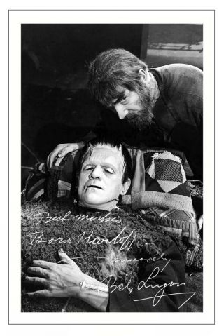Boris Karloff & Bela Lugosi Signed Photo Fan Gift Print Son Of Frankenstein