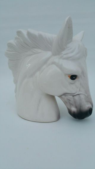 Vintage Napcoware Horse Head Planter C - 6535 Ceramic Vase Napco White Arabian