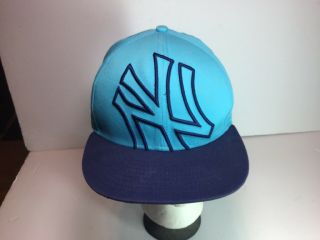 York Yankees Team Large Logo Teal Blue Mlb Era 9fifty Snapback Hat Cap