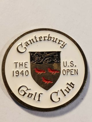 1940 Us Open Ball Marker Canterbury Golf Club Embossed And Painted 1 "
