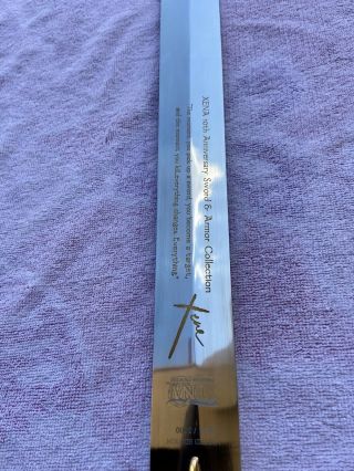 LIMITED EDITION Xena Warrior Princess 10th Anniversary 18kt Gold Sword 0086 5
