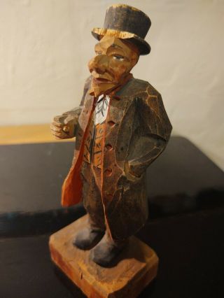 Fun Figurine: Anri (italian) Wood Carving 5 1/2 " Tall (1925 - 1970 
