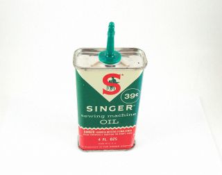 Vintage Singer 221 222k Featherweight Sewing Machine Oil Can 4 Ounces