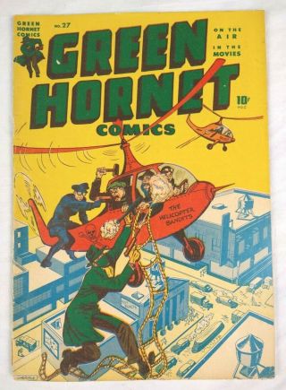 Green Hornet Comics 27 (1945 Harvey) Golden Age Comic Book,  Rare 6.  0