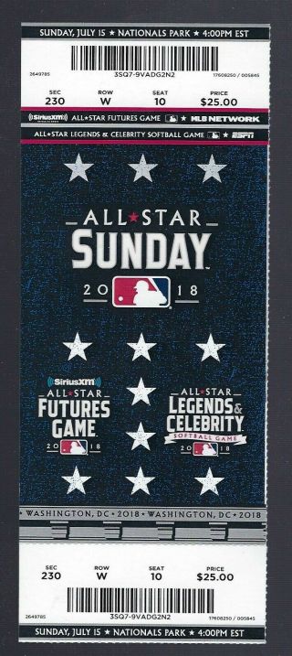Fernando Tatis Jr 2018 Mlb Baseball All - Star Sunday Futures Full Ticket