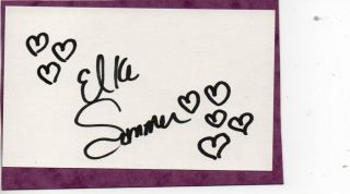 Elke Sommer (the Pink Panther / Carry On Behind) Signed 5x3 White Card
