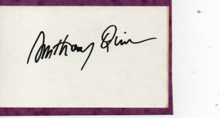 Anthony Quinn (lawrence Od Arabia / Zorba The Greek) Signed 5x3 White Card