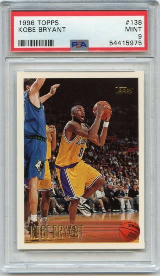 1996 - 97 Topps 138 Kobe Bryant Rookie Card Rc,  Los Angeles Lakers,  Psa 9 (15975)