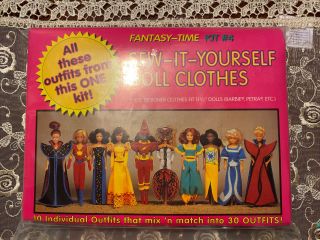 Barbie Quality Time Sew It Yourself Doll Clothes Fantasy Time Kit 4 10 Outfits
