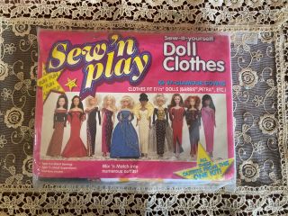 Barbie Quality Time Sew It Yourself Doll Clothes Glamour Gowns Kit 7 10 Outfits