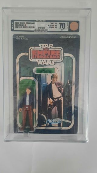 Star Wars Kenner Han Solo Bespin Outfit Esb Unpunched 41 Back B Afa 70 Ex,