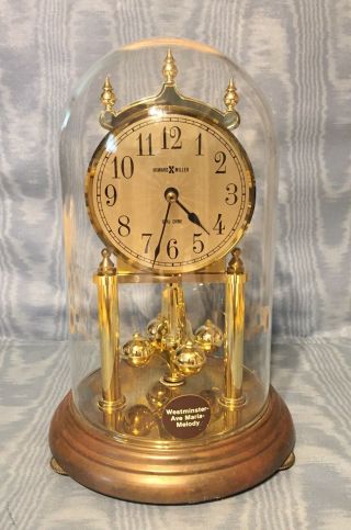 Vintage Rare Howard Miller Dual Chime Anniversary Clock Germany