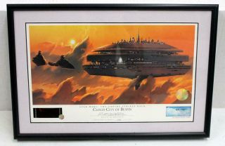 Star Wars Ralph Mcquarrie Signed Lithograph Esb Cloud City Of Bespin Nr