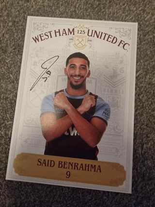 Signed Said Benrahma West Ham Club Card Charity