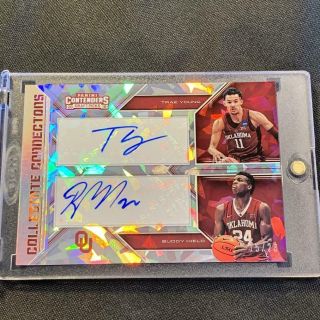 TRAE YOUNG 2018 PANINI CONTENDERS DRAFT CRACKED ICE DUAL AUTO ROOKIE RC ' D /23 3