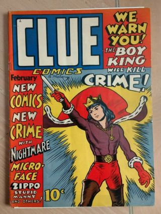 Clue Comics 2 (scarce) ; Hillman Publications,  Early Golden Age Superhero