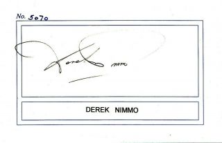 Derek Nimmo Hand Signed Card Comic Actor