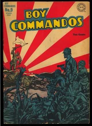 Boy Commandos 9 Simon & Kirby Wwii Cover Art Golden Age Dc Comic 1944 Vg