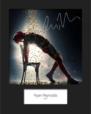 Ryan Reynolds (deadpool) 2 10x8 Mounted Signed Photo Print (reprint) - Del