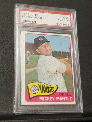 Mickey Mantle 1965 Topps Psa 4 Baseball Card
