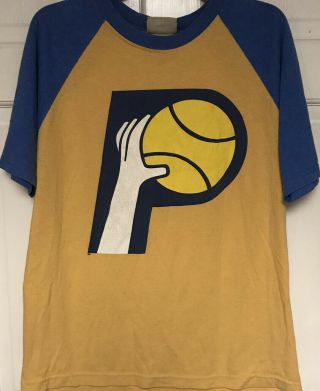 Nba Hardwood Classics Vintage Logo Nba Indiana Pacers T - Shirt,  Mens L,  Vtg