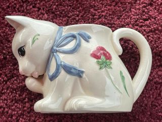 RARE Lenox Poppies on Blue Barnyard Kitten Cat Mug - COLLECTIBLE - DISCONTINUED 2