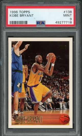 1996 - 97 Topps 138 Kobe Bryant Rc Psa 9 L.  A.  Lakers Jersey/cert.  Number (2)