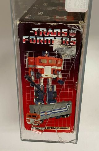 1984 HASBRO Transformers Series 1 Optimus Prime Box AFA 70 EX, 3