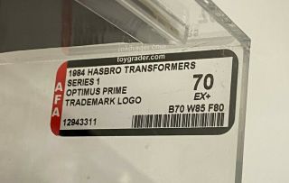 1984 HASBRO Transformers Series 1 Optimus Prime Box AFA 70 EX, 5