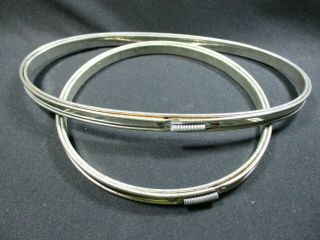 Oval 4.  5 " X 8.  75 " & Round 6 " Metal Embroidery Hoops - Spring Loaded