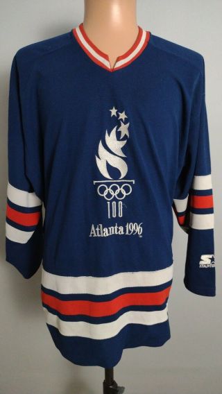 Vintage Starter 1996 Us Olympic Team Hockey Jersey Mens M