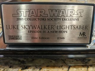 Star Wars Master Replicas Luke Skywalker Elite Edition Lightsaber 346/1000 3