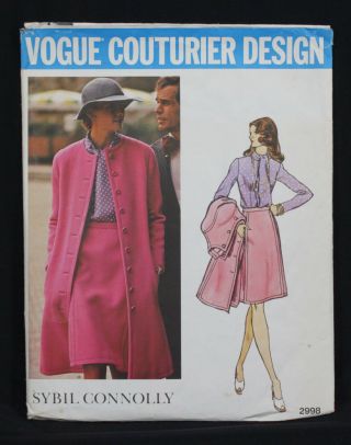 Vtg Vogue Sewing Pattern Couturier Design Sybil Connolly 2998 Coat Skirt Blouse