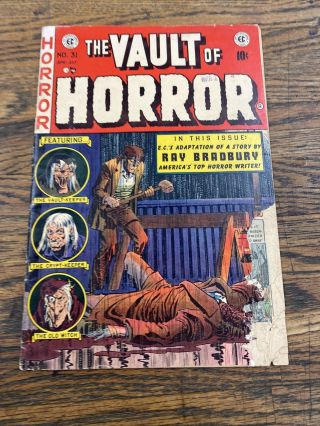 Ec Comics Vault Of Horror 31 (1953) Pre - Code Johnny Craig Cover Art Mp