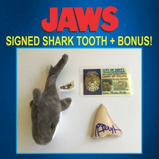 Jaws Movie Autographed Shark Tooth By Richard Dreyfuss @ Sharkcon 2018 Rare L@@k