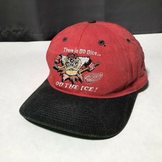 Vintage 1997 Nhl Taz Detroit Red Wings No On The Ice Snapback Hat